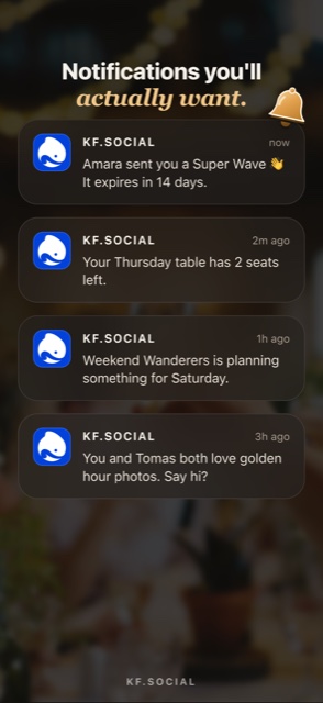 KF.Social notifications you will actually want